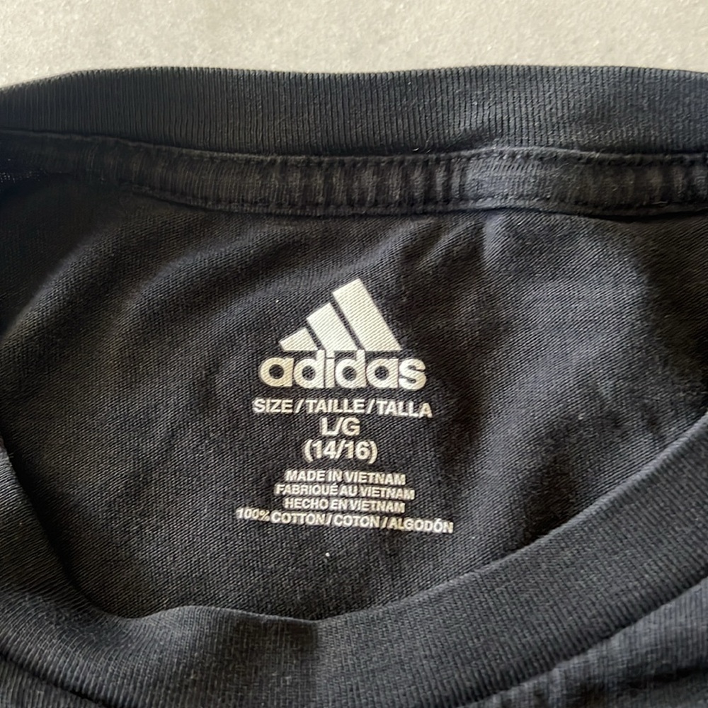 Boys Adidas black Tee, size LG (14/16) - Picture 3 of 3